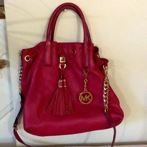 Michael Kors red leather bag